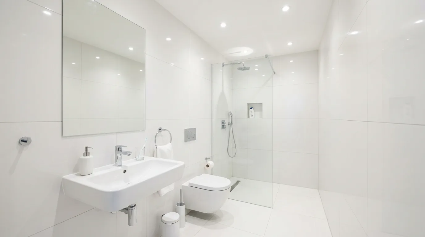 Try subtle pattern without shrinking the room inspiration for a small bathroom.